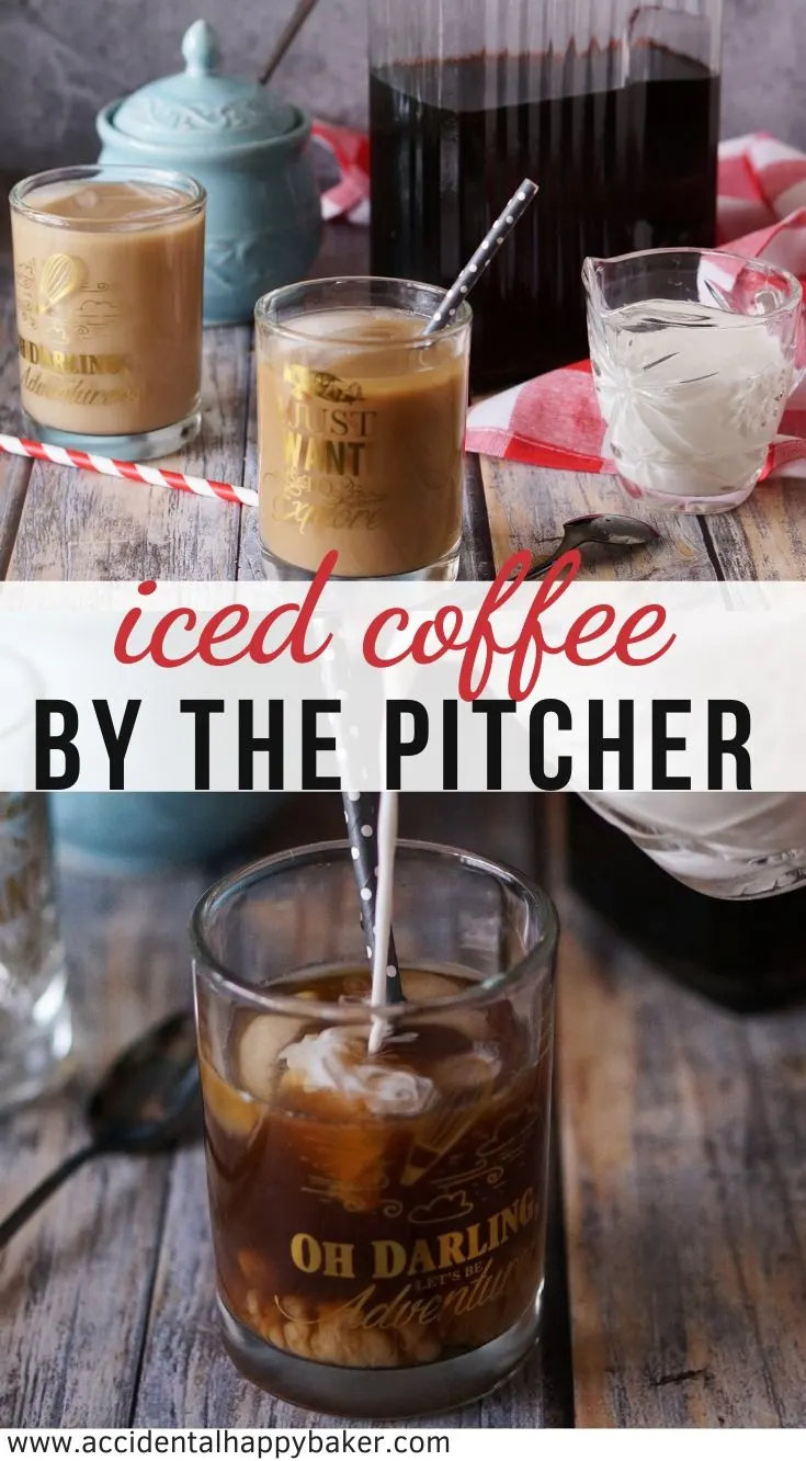 3 simple steps and you’ve got a pitcher of delicious iced coffee to last you the week! Say goodbye to expensive, over sweetened commercial iced coffee with this easy DIY recipe. #icedcoffee