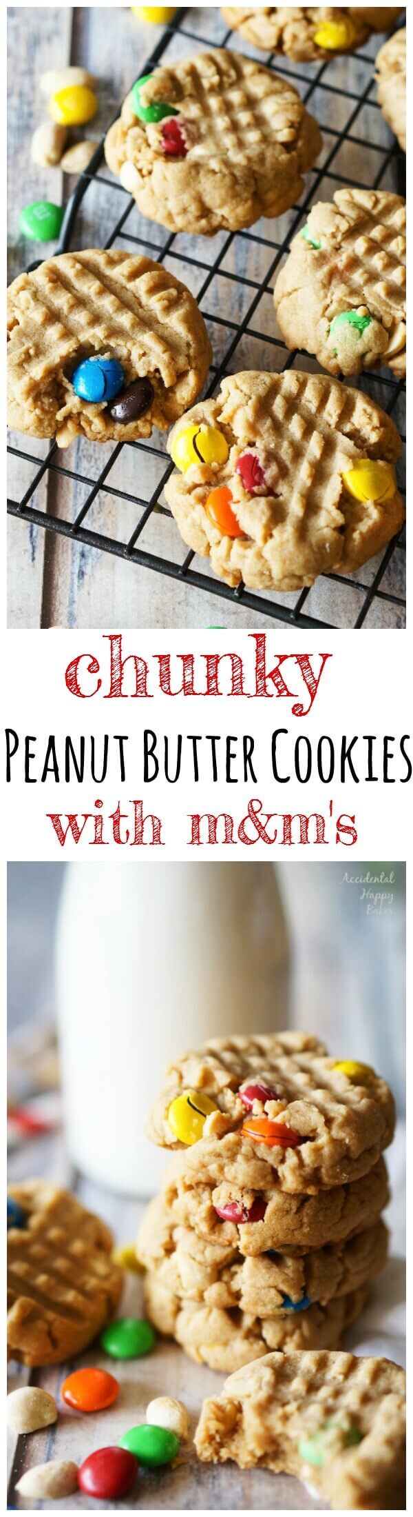 Chunky-Peanut-Butter-Cookies-with-M&M's