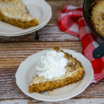 Deep and rich molasses brings the flavor in this simple Molasses Skillet Cake. #skilletcake #molassescake #molasses #easyrecipe #castironskillet
