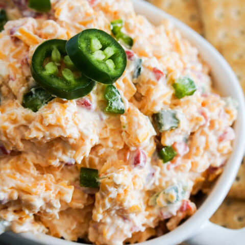 A bowl full of Jalapeno Pimento Cheese