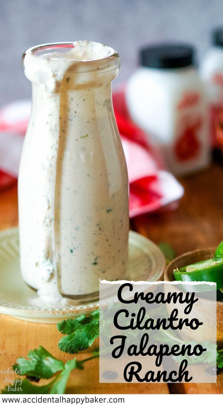 Creamy Cilantro Jalapeno Ranch makes a great salad dressing, nacho topping, and dip for so oh so many things. It’s cool and creamy, but also spicy. It’s fresh and flavorful, but makes use of ranch dip to keep it easy.