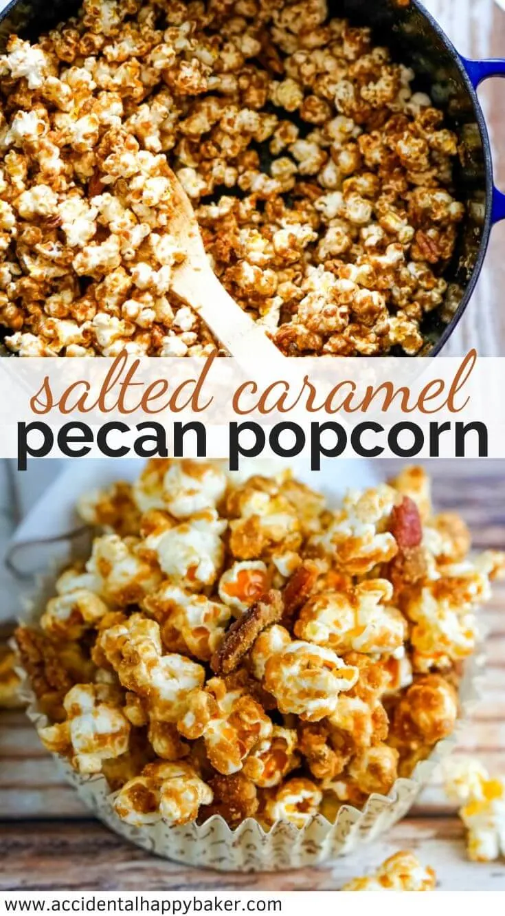 Buttery dark caramel with a touch of salt makes the perfect candy coating for popcorn and pecans.