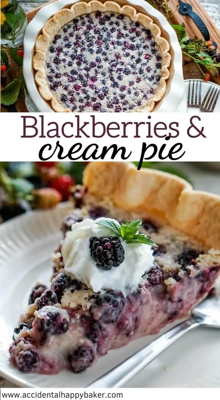 Simple ingredients shine in this unbelievably easy, creamy and decadent blackberries and cream pie recipe. An old fashioned dessert you’ll add to your keeper box! 
