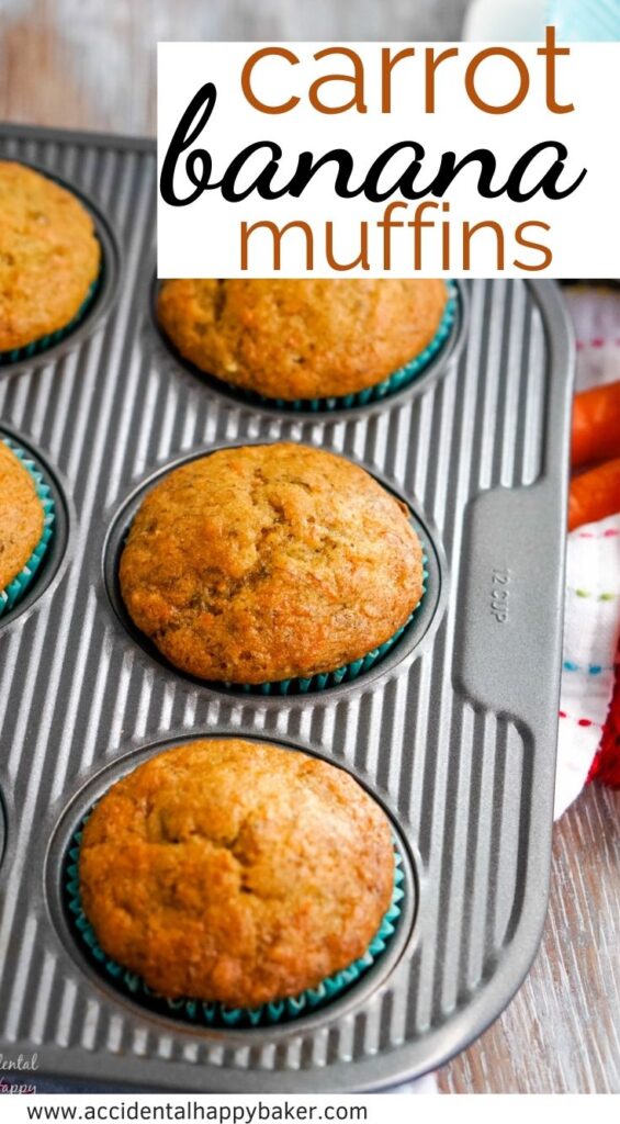 Banana Carrot Muffins are like banana bread muffins combined with carrot cake! A great breakfast or snack with a serving of fruit and veggies hidden inside.