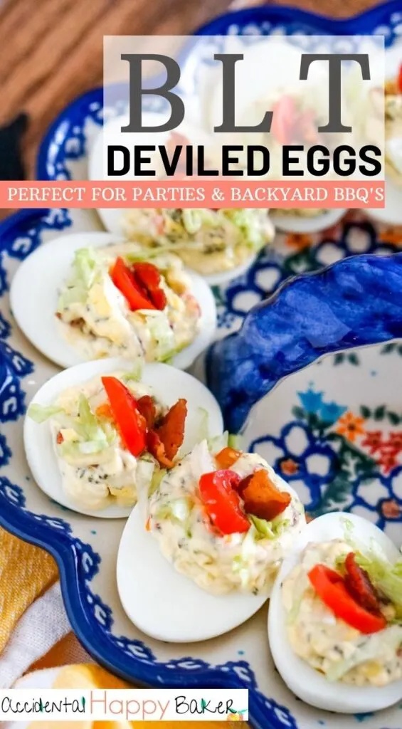 Loaded with bacon, ranch and tomato, then topped with lettuce, these BLT deviled eggs have all the flavors of a BLT sandwich!