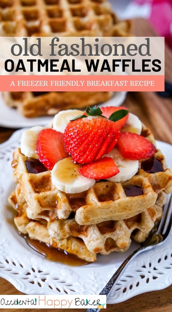 These old fashioned oatmeal waffles are made with buttermilk and old-fashioned oats, spiced with cinnamon and vanilla for a crisp edged, yet light and fluffy waffle with a great multigrain texture. Best of all, it’s a freezer friendly breakfast recipe, so make it once and enjoy it for days, even weeks afterwards.