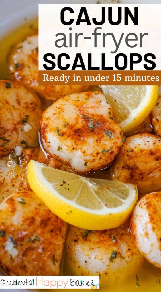 Sea scallops are incredibly quick and easy to prepare in the air fryer. Perfectly cooked and succulent scallops are dusted with cajun seasoning and then served with garlic butter for a seafood dish that rivals any seafood restaurant. But at a fraction of the cost! 