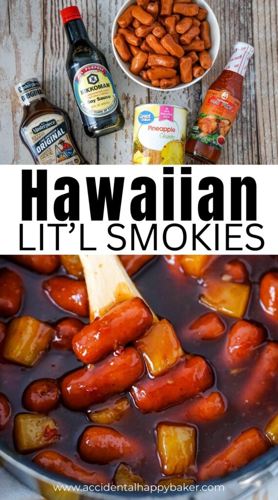Lit’l Smokies are simmered in a sweet and spicy sauce with pineapple chunks for a fun Hawaiian flair. These Hawaiian Lit’l Smokies make a great appetizer for your next bbq or party and are absolutely perfect for any Luau themed gathering! 